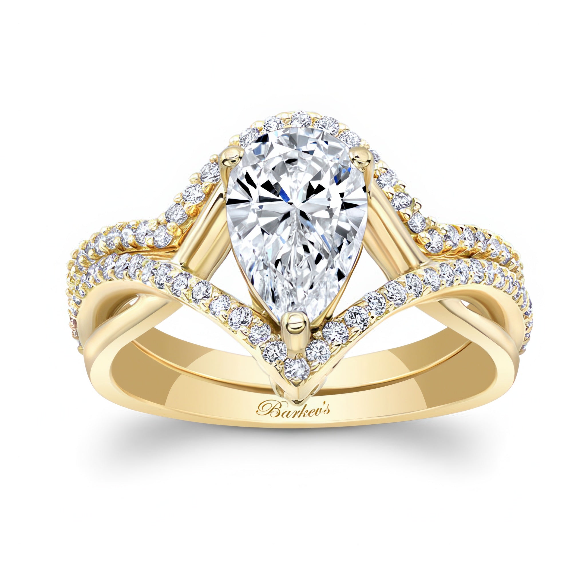 Unique Pear Shaped Wedding Set