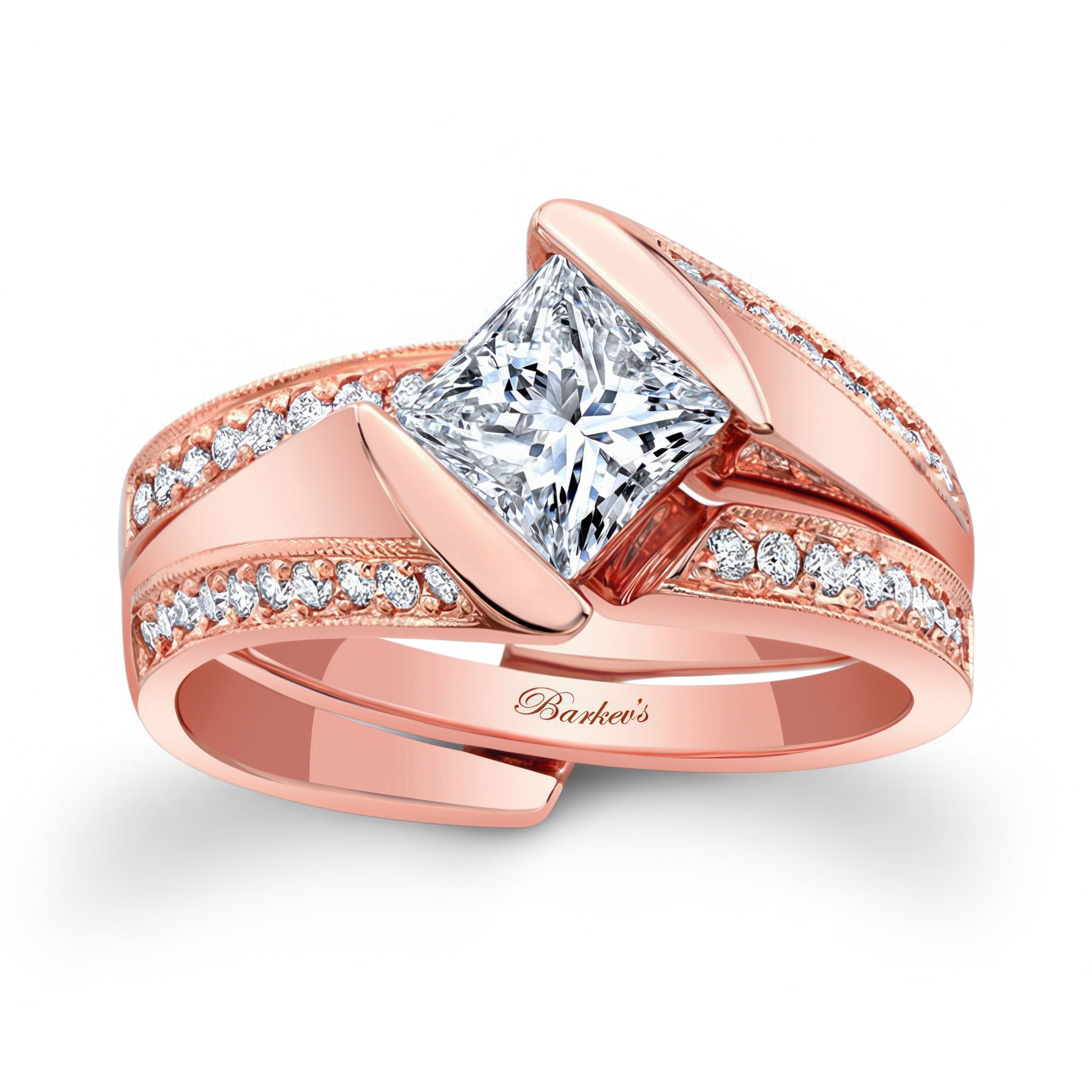 Interlocking Princess Cut Diamond Bridal Set