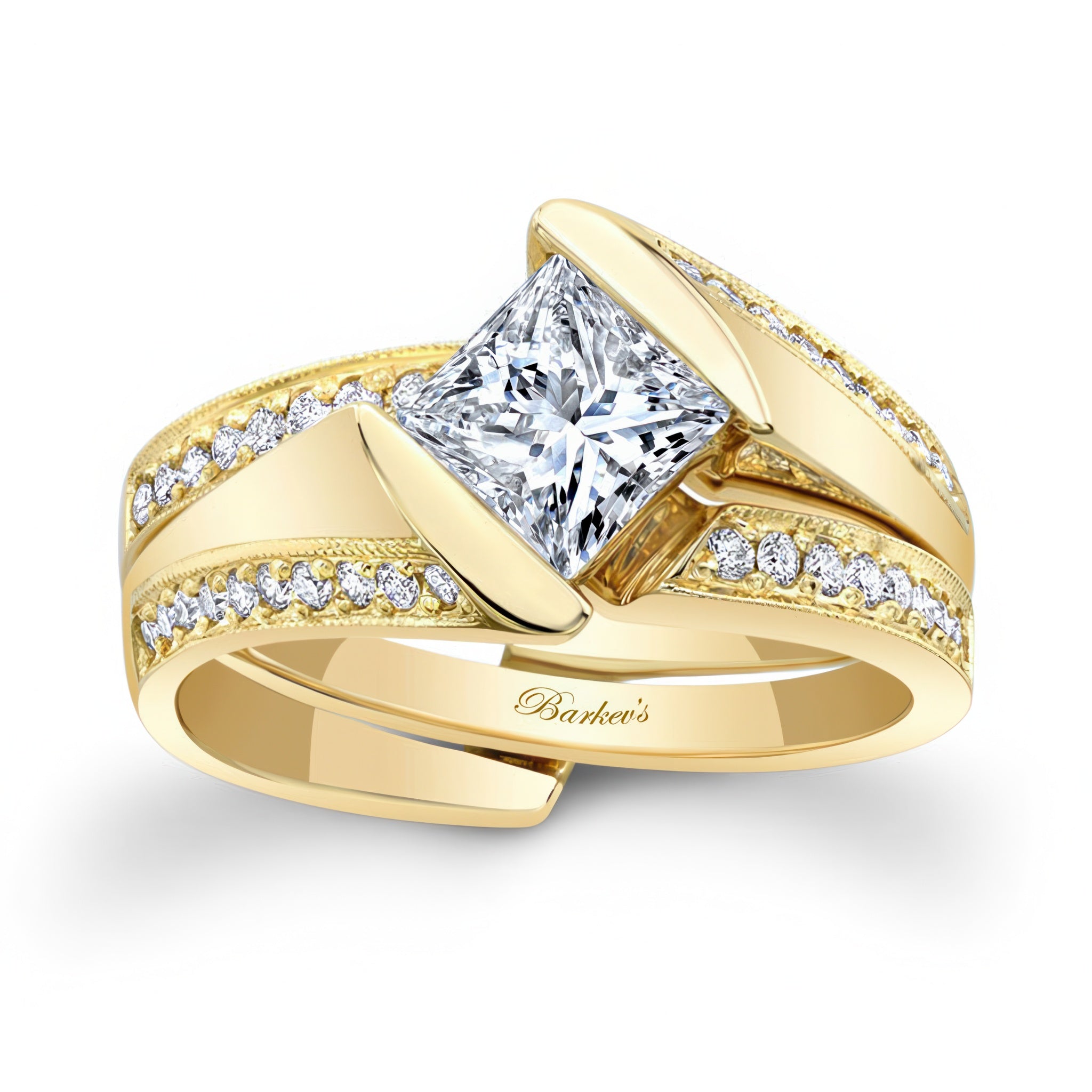 Interlocking Princess Cut Diamond Bridal Set
