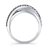 Criss Cross Black Diamond Wedding Band