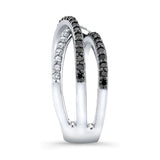 Criss Cross Black Diamond Wedding Band