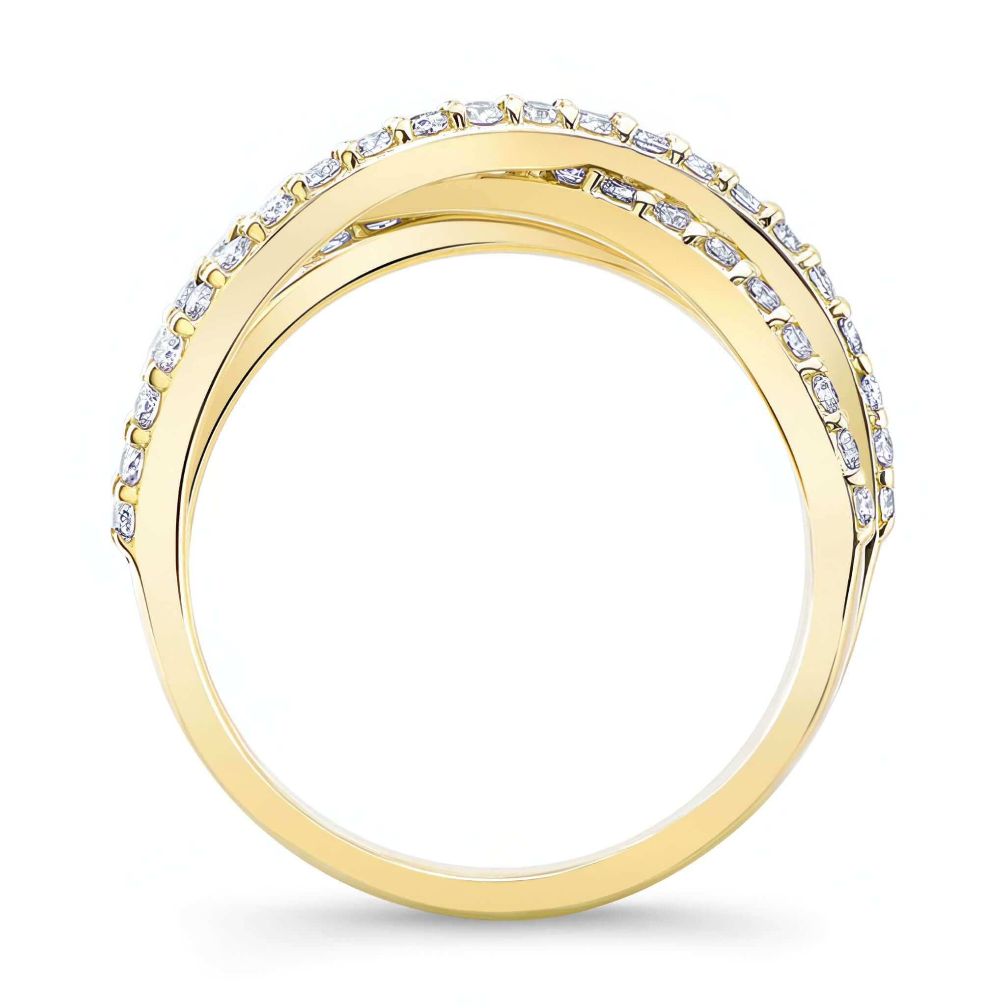 Criss Cross Diamond Wedding Band