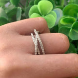 Criss Cross Diamond Wedding Band