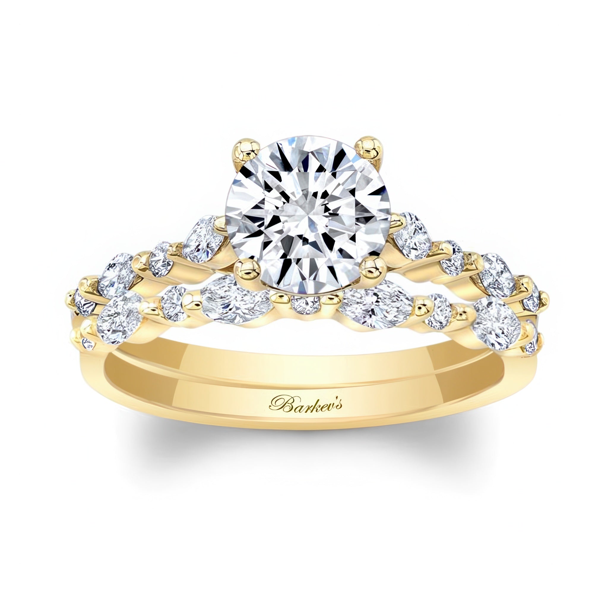 Vintage Style Diamond Wedding Ring Set