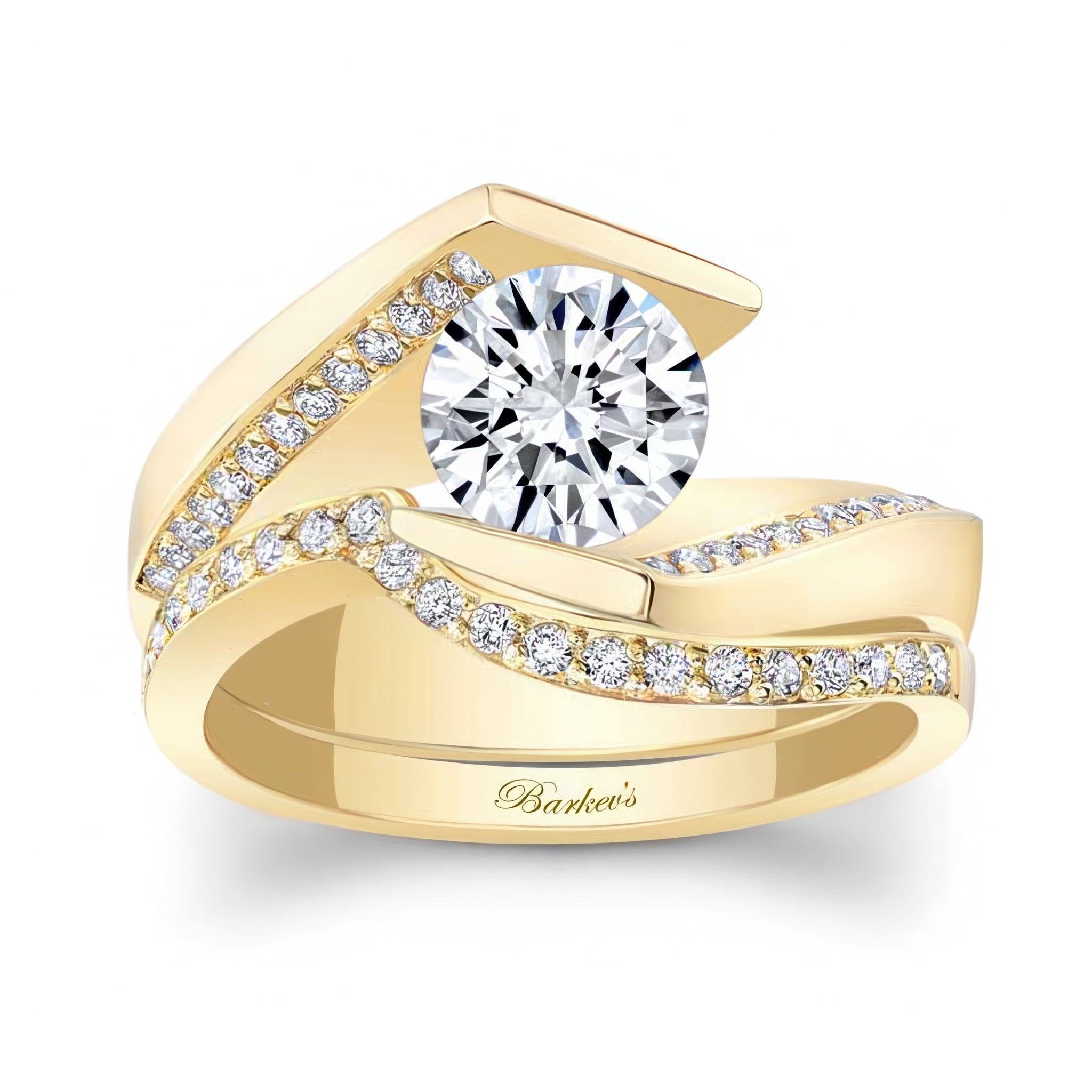Tension Setting Moissanite Bridal Set
