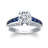 Lab Diamond Channel Set Ring With Blue Sapphires