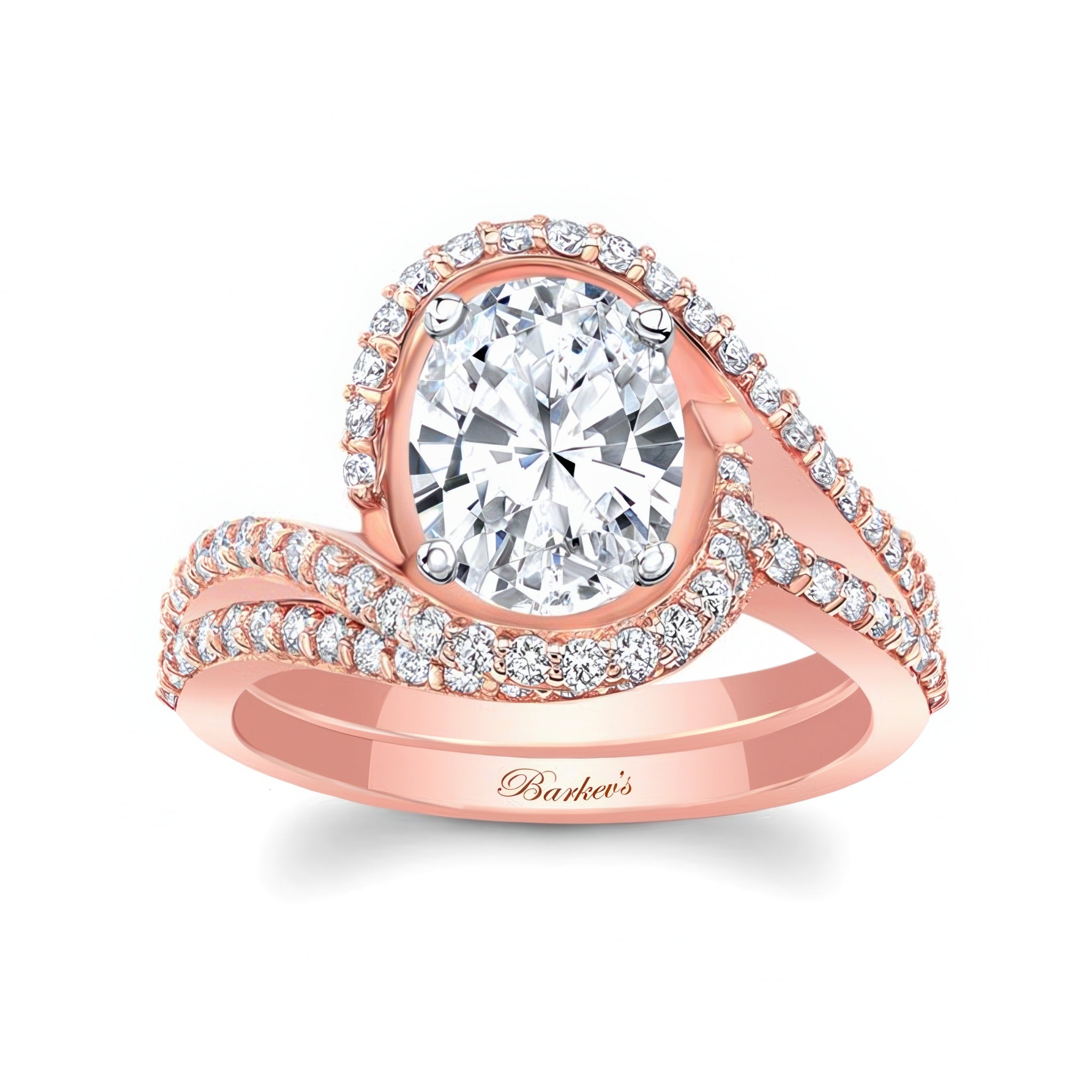 2 Carat Oval Wedding Ring Set