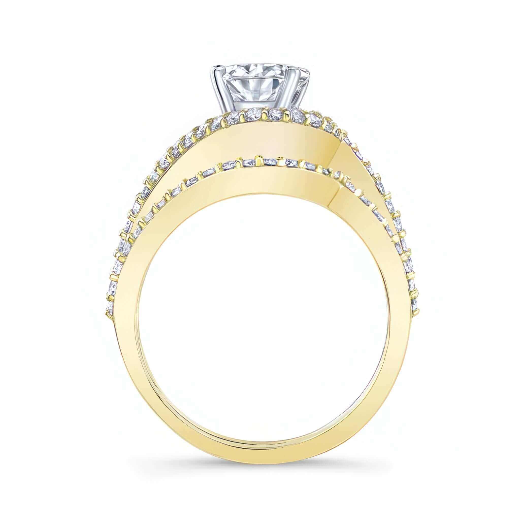 2 Carat Oval Wedding Ring Set featuring a split shank and pave diamonds for added elegance.