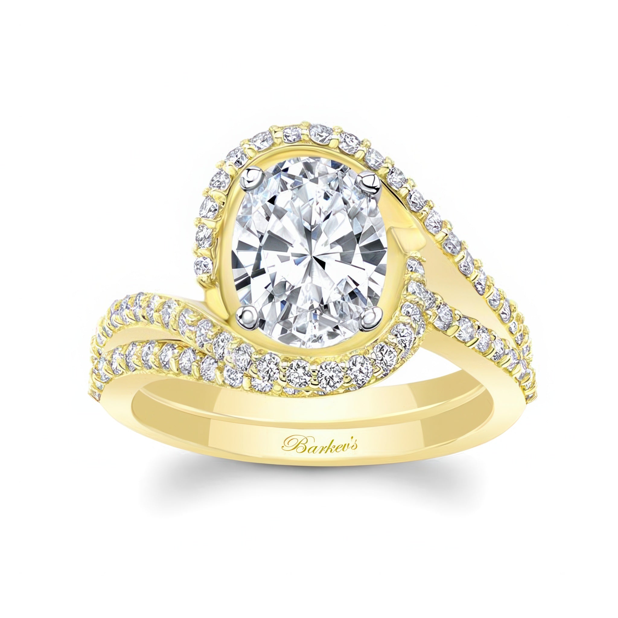 2 Carat Oval Wedding Ring Set