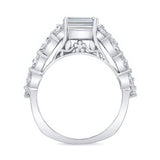 Three Row Emerald Cut Diamond Ring