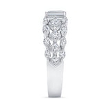 Three Row Emerald Cut Diamond Ring
