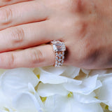 Three Row Emerald Cut Diamond Ring