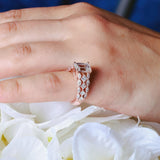 Three Row Emerald Cut Diamond Ring