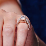 Three Row Emerald Cut Diamond Ring
