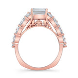 Three Row Emerald Cut Diamond Ring