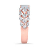 Three Row Emerald Cut Diamond Ring