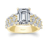Three Row Emerald Cut Diamond Ring