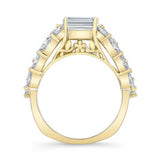 Three Row Emerald Cut Diamond Ring