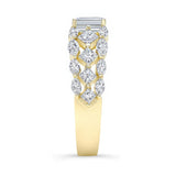 Three Row Emerald Cut Diamond Ring