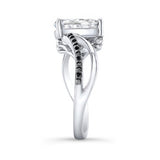 Split Shank Pear Black Diamond Accent Ring