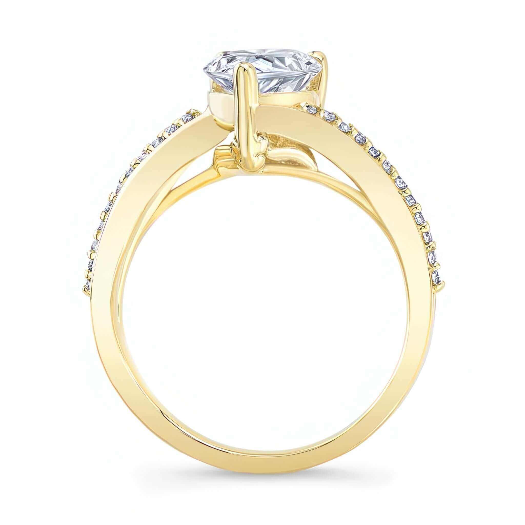 Split Shank Pear Moissanite Ring