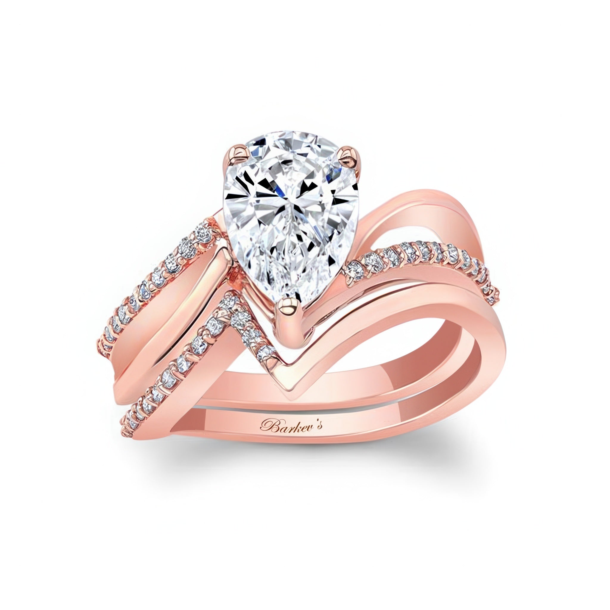 Split Shank Pear Lab Grown Diamond Bridal Set