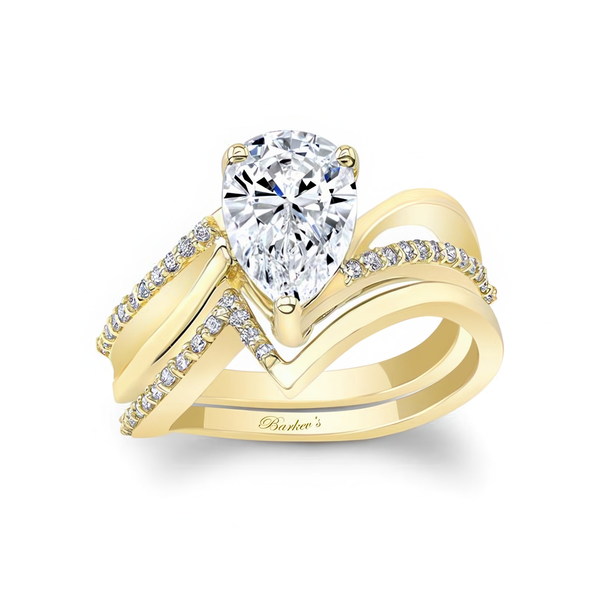 Split Shank Pear Lab Grown Diamond Bridal Set