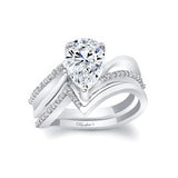 Split Shank Pear Lab Grown Diamond Bridal Set