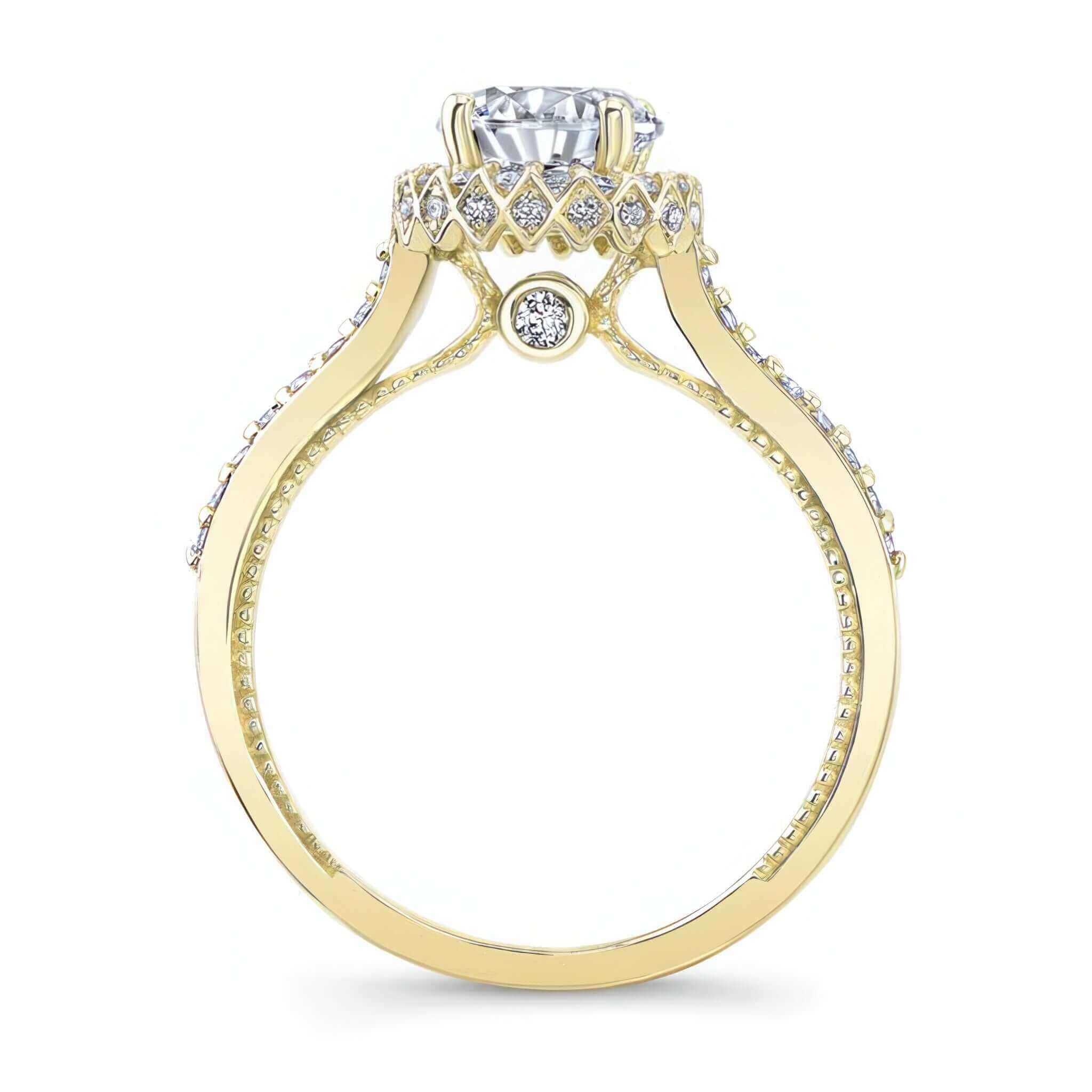 Round Halo Moissanite Ring
