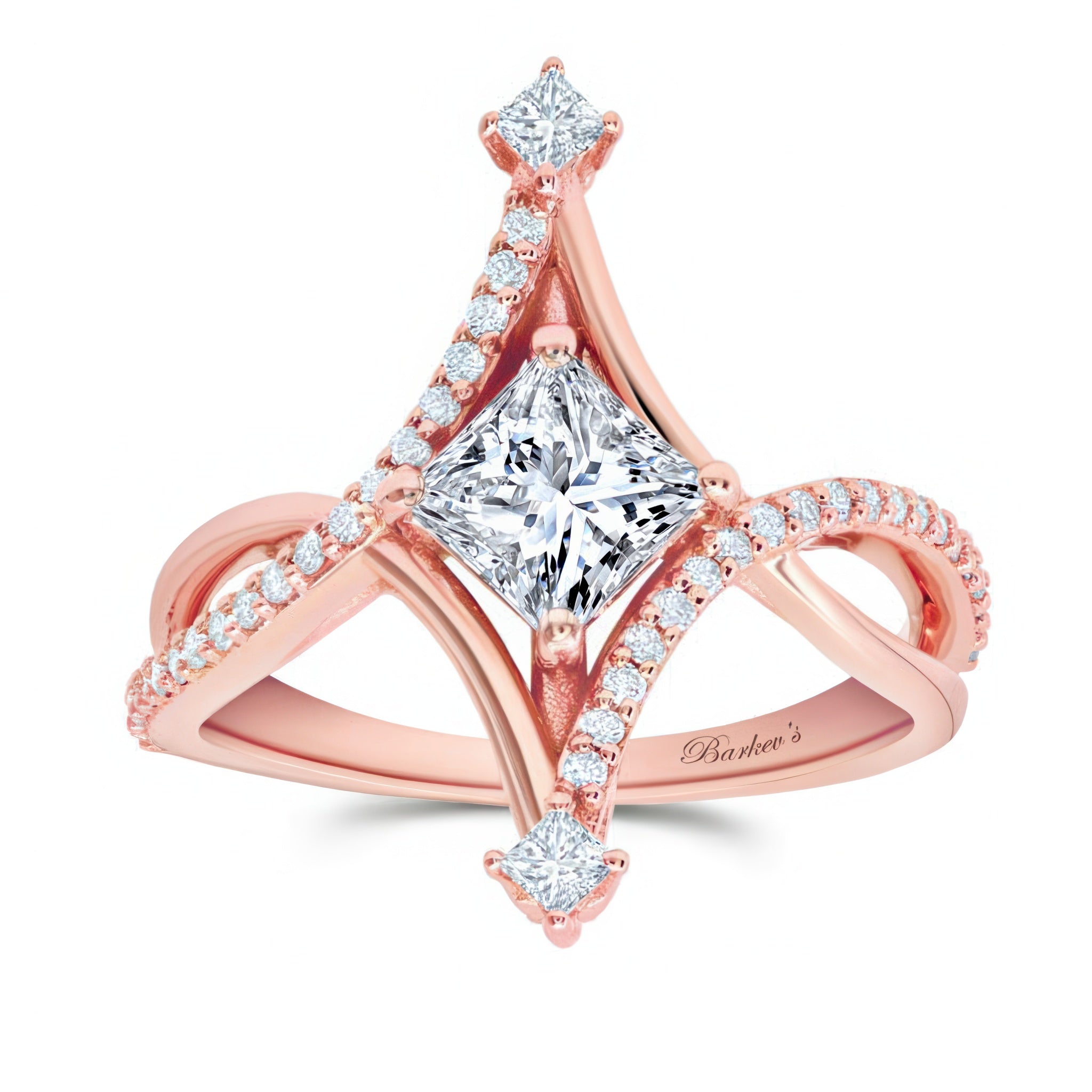 Unusual Princess Cut Engagement Ring