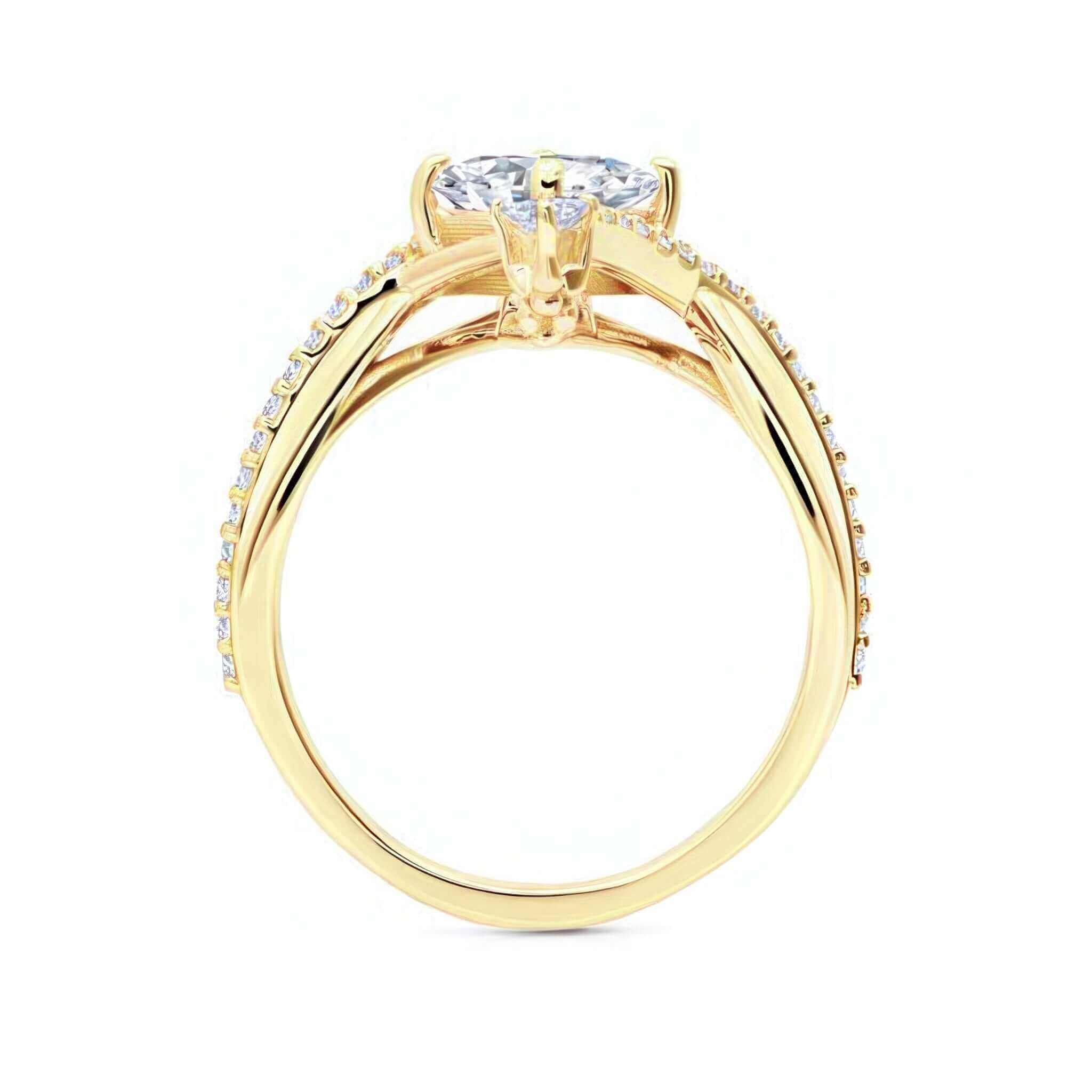 Unusual Princess Cut Moissanite Engagement Ring