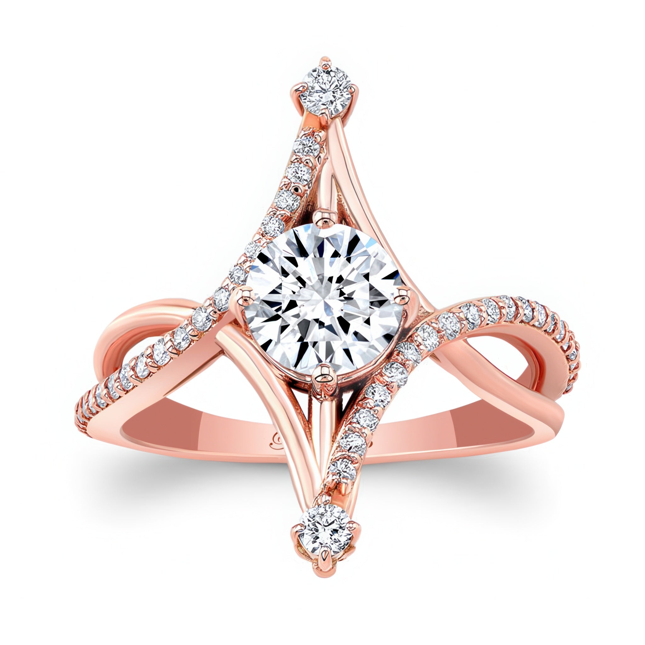 Unusual Round Diamond Ring