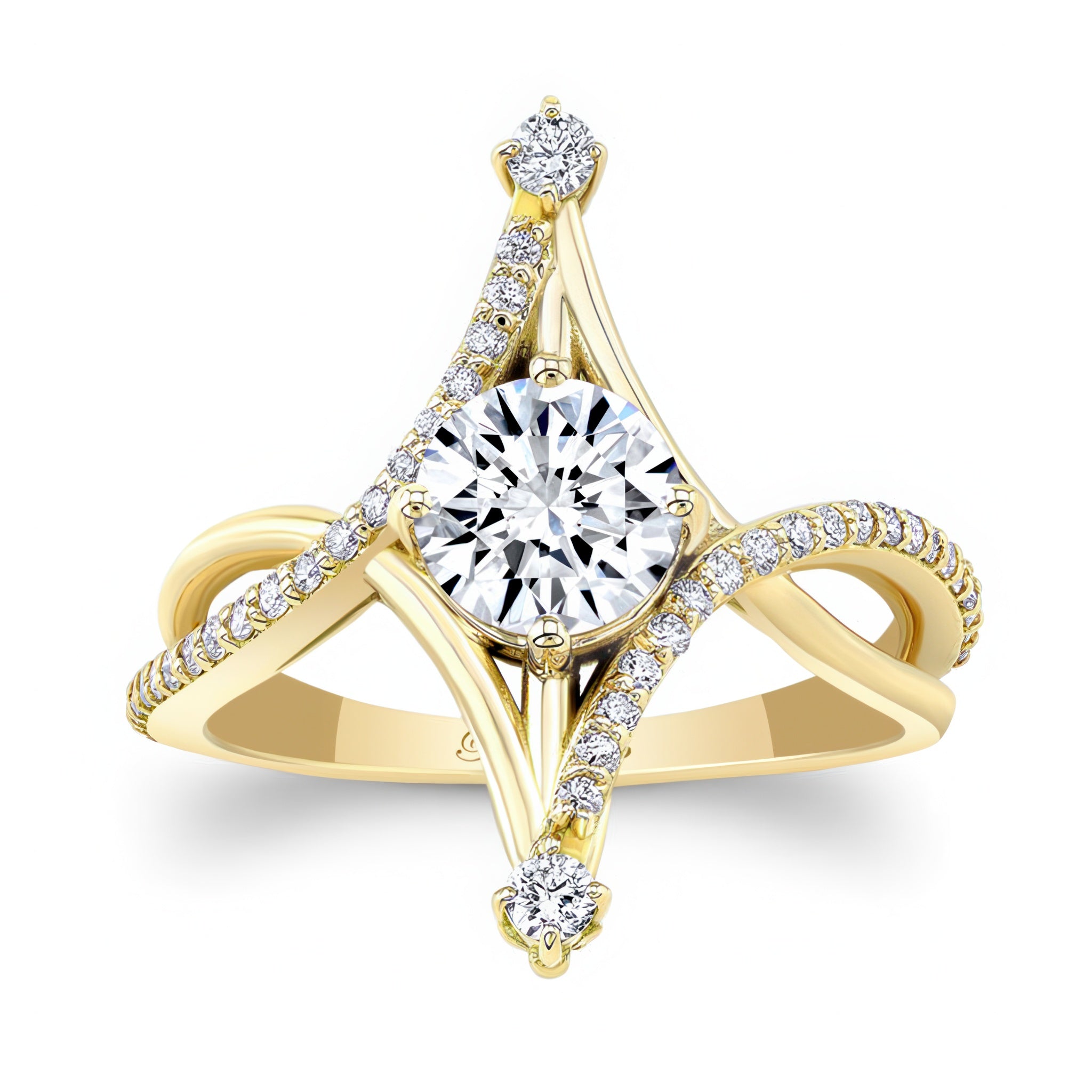 Unusual Round Diamond Ring