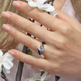 Black Diamond Accent Teardrop Ring