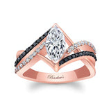 Black Diamond Accent Marquise Moissanite Ring