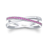 Overlap Pink Sapphire Promise Ring