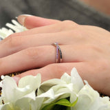 Overlap Pink Sapphire Promise Ring