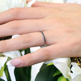 Thin Stackable Blue Sapphire Band