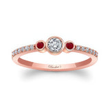 Mia Three Stone Ruby Diamond Promise Ring