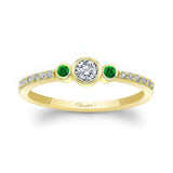 Mia Three Stone Emerald Diamond Promise Ring