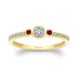 Mia Three Stone Ruby Diamond Promise Ring
