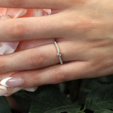 Abi Curved Princess Cut Diamond Promise Ring