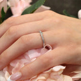Abi Curved Princess Cut Diamond Promise Ring