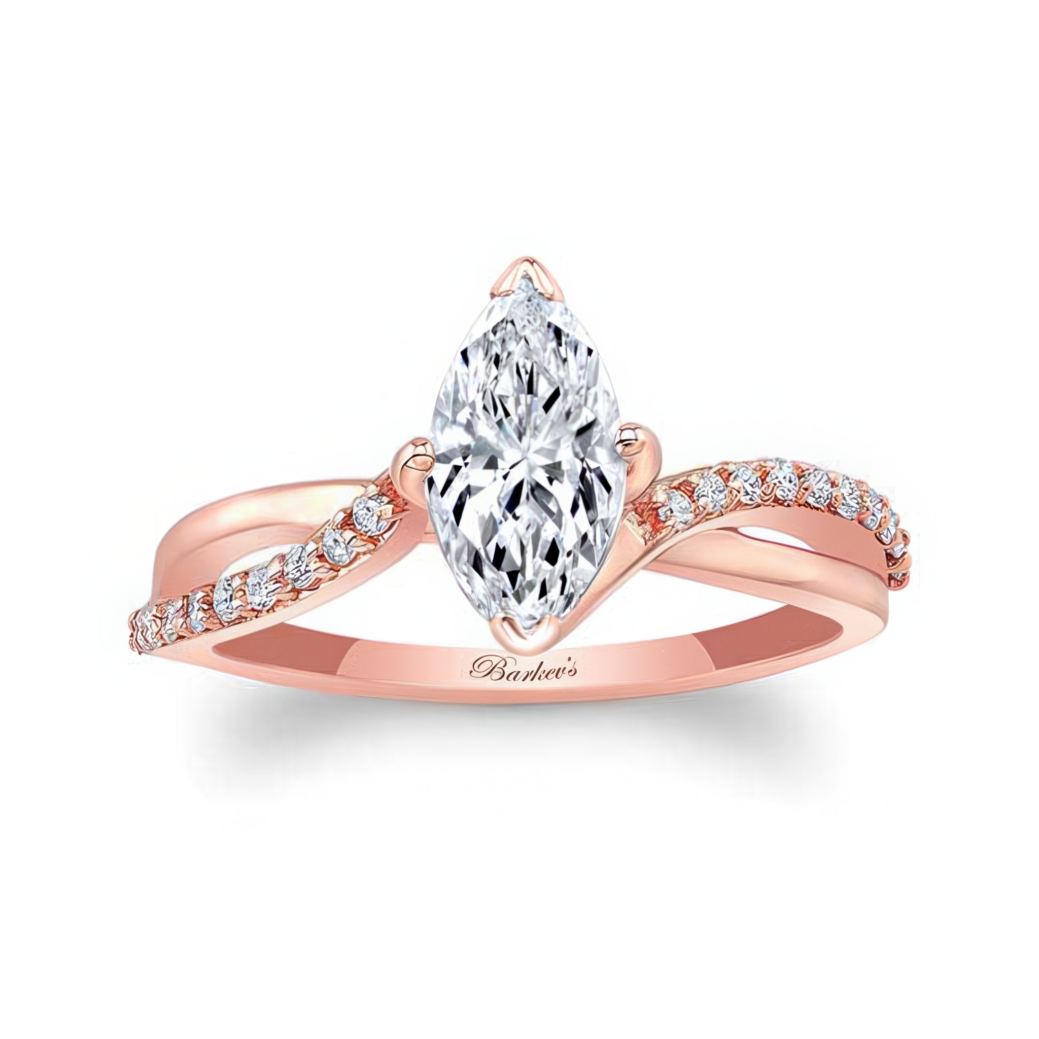 Marquise Lab Grown Diamond Engagement Ring With Twisted Band