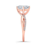 Pear Shaped Engagement Ring With Twisted Band