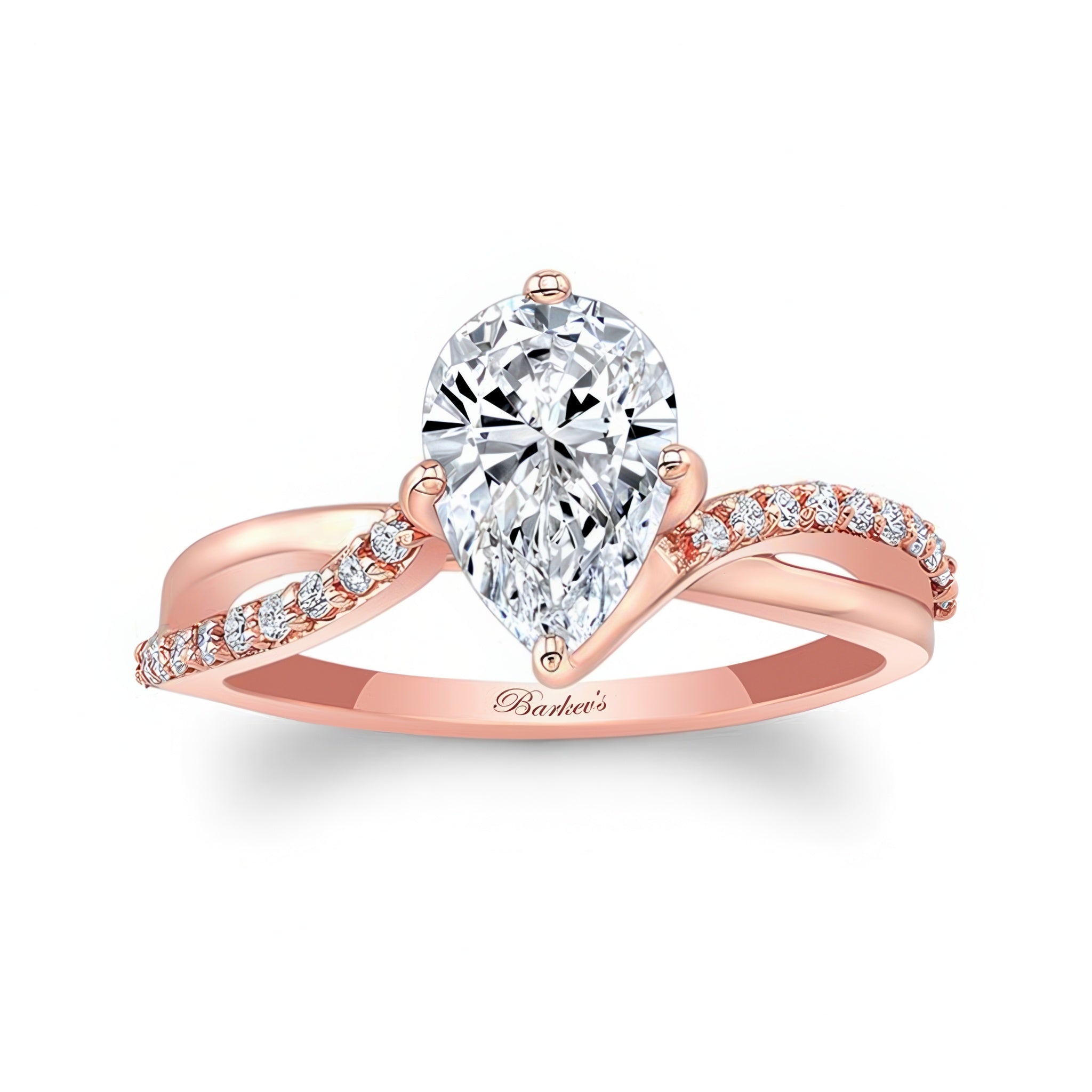 Pear Shaped Lab Grown Diamond Engagement Ring With Twisted Band