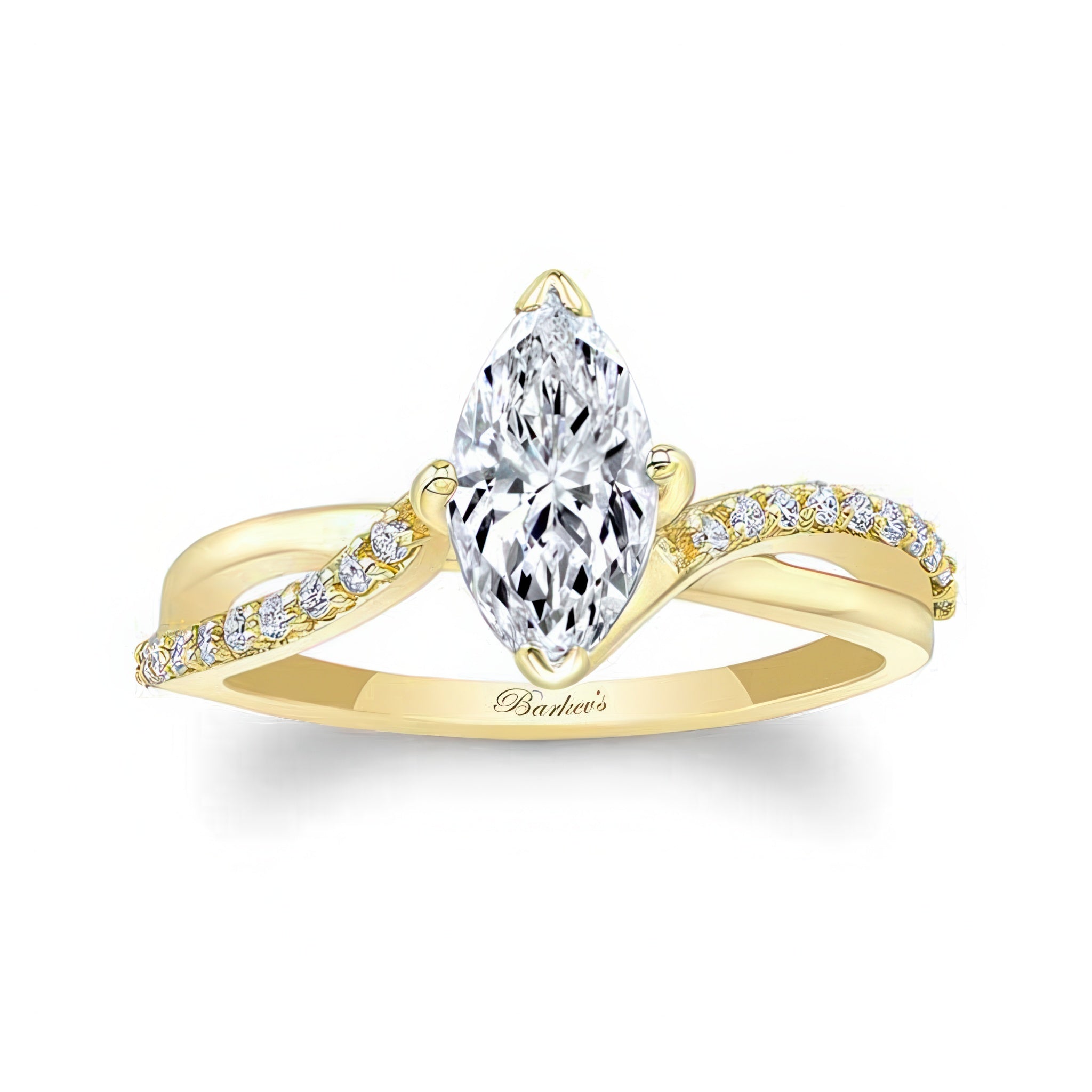 Marquise Lab Grown Diamond Engagement Ring With Twisted Band