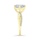 Pear Shaped Engagement Ring With Twisted Band