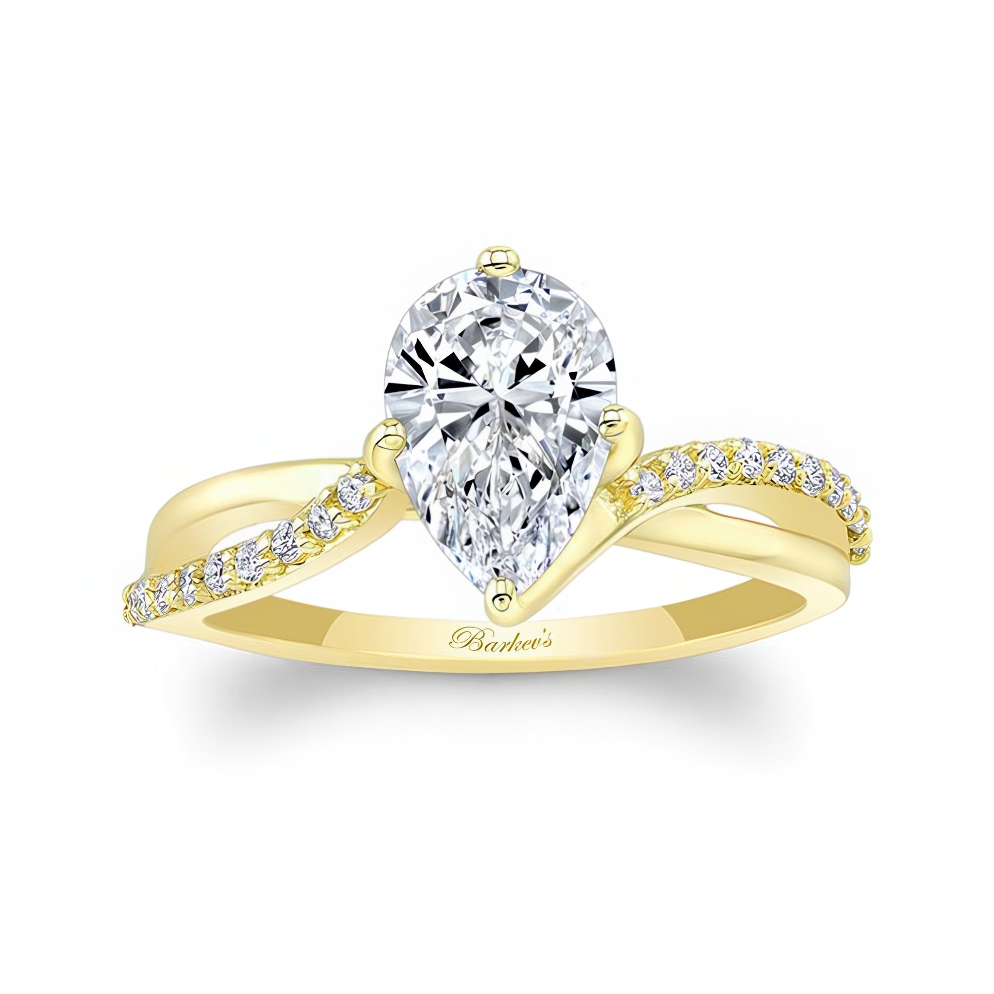 Pear Shaped Lab Grown Diamond Engagement Ring With Twisted Band