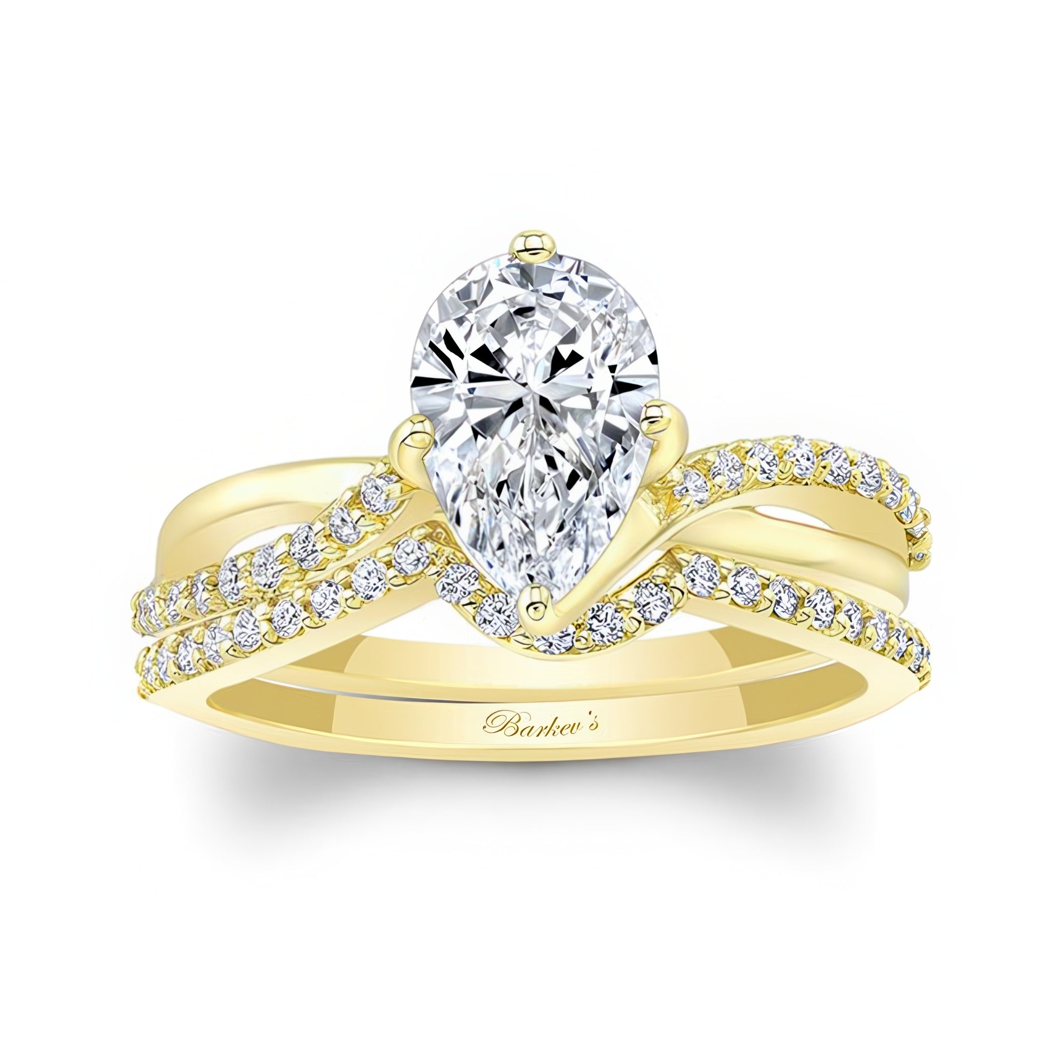 Pear Shaped Moissanite Twist Bridal Set